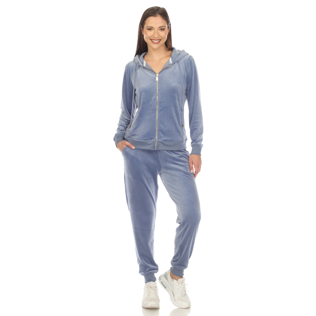 White Mark Women's 2-Piece Velour Fashion Tracksuit Set