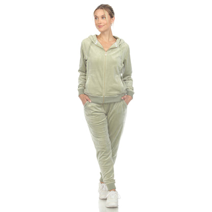 White Mark Women's 2-Piece Must Have Velour Tracksuit Set