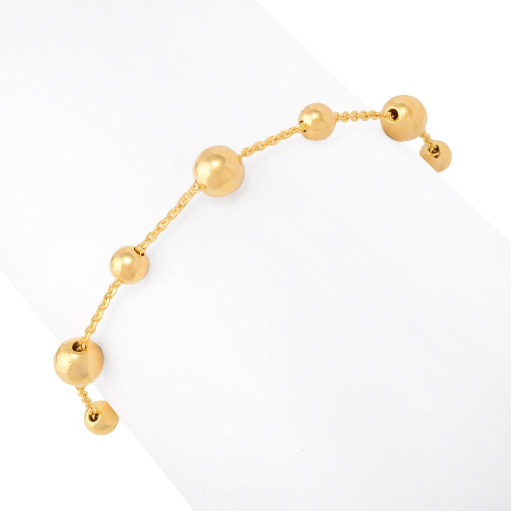 Toscana Italiana 18K Gold Plated Polished Bead Station Bracelet