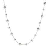 Toscana Italiana Platinum Plated Polished Bead Station 20" Necklace