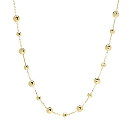Toscana Italiana 18K Gold Plated Polished Bead Station 24" Necklace