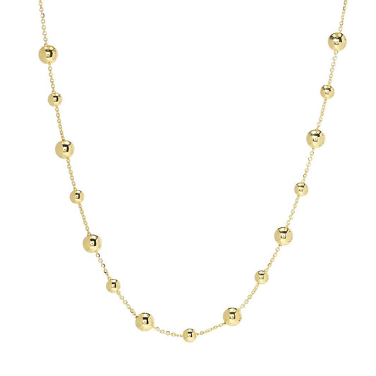 Toscana Italiana 18K Gold Plated Polished Bead Station 24" Necklace