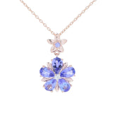 Gem Treasures 2.05ctw Tanzanite & Zircon Floral Pendant w/ Chain