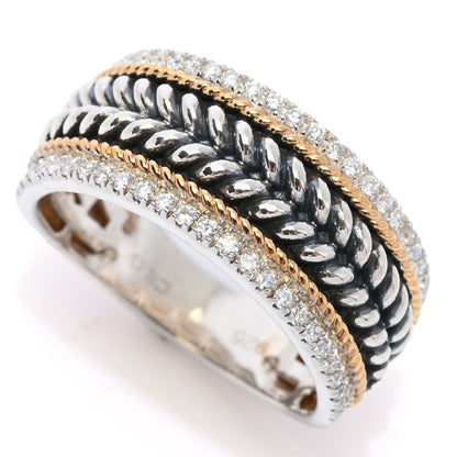 Peace Jewelers 18K Vermeil 0.30ctw Lab-Grown Diamond Two-Tone Band Ring
