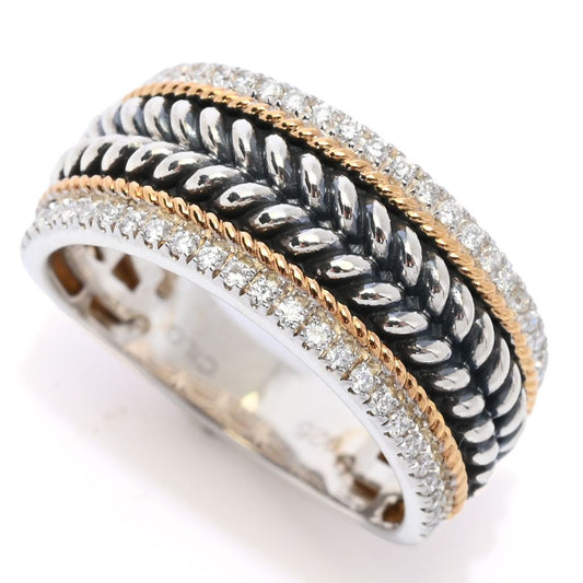 Peace Jewelers 18K Vermeil 0.30ctw Lab-Grown Diamond Two-Tone Band Ring