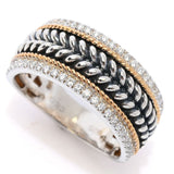 Peace Jewelers 18K Vermeil 0.30ctw Lab-Grown Diamond Two-Tone Band Ring