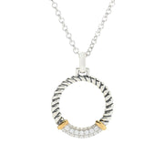 Peace Jewelers 18K Vermeil 0.20ctw Lab-Grown Diamond Circle Pendant with 18" Chain