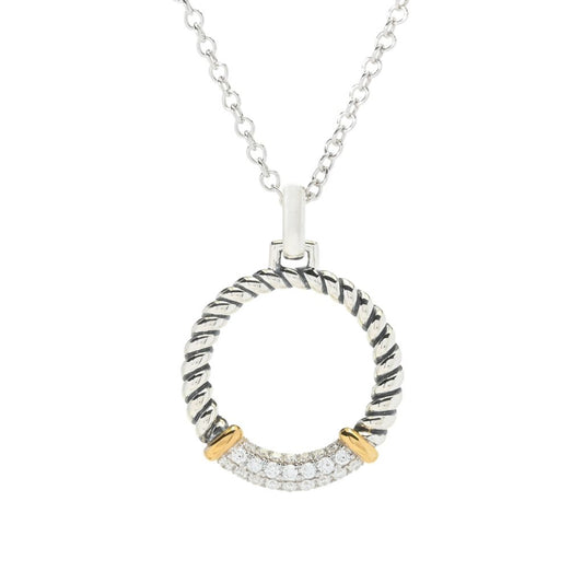 Peace Jewelers 18K Vermeil 0.20ctw Lab-Grown Diamond Circle Pendant with 18" Chain
