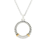 Peace Jewelers 18K Vermeil 0.20ctw Lab-Grown Diamond Circle Pendant with 18" Chain