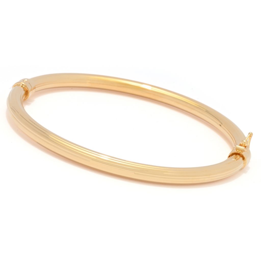 Toscana Italiana 18K Gold Plated Striped Bangle Bracelet