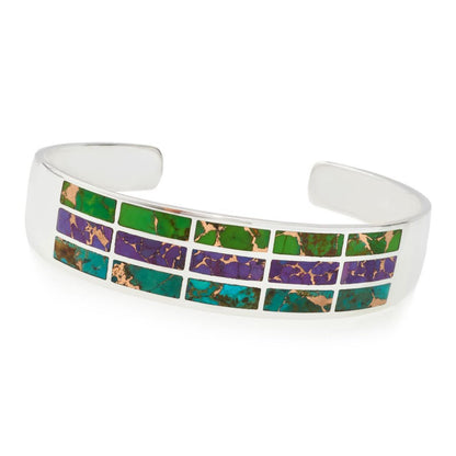 Southwest Elements Sterling Silver Colors of Mohave Turquoise Inlay Bracelet