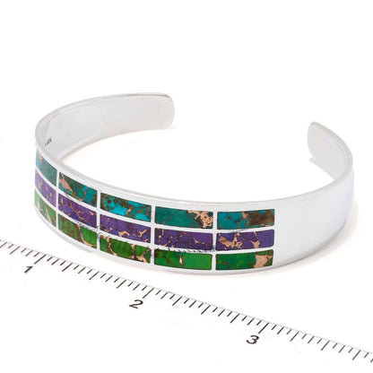 Southwest Elements Sterling Silver Colors of Mohave Turquoise Inlay Bracelet
