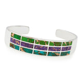 Southwest Elements Sterling Silver Colors of Mohave Turquoise Inlay Bracelet