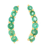 18K Gold Plated 0.72ctw Brazilian Sakota Emerald Ear Climbers