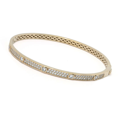 Brilliante Choice of Plating Simulated Diamond Station Bangle Bracelet