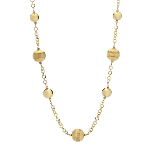 Graziella 23K Gold Plated Electroform Bead Station 31" Necklace