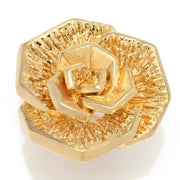 Graziella 23K Gold Plated Electroform Rose Ring - One Size (5-10)