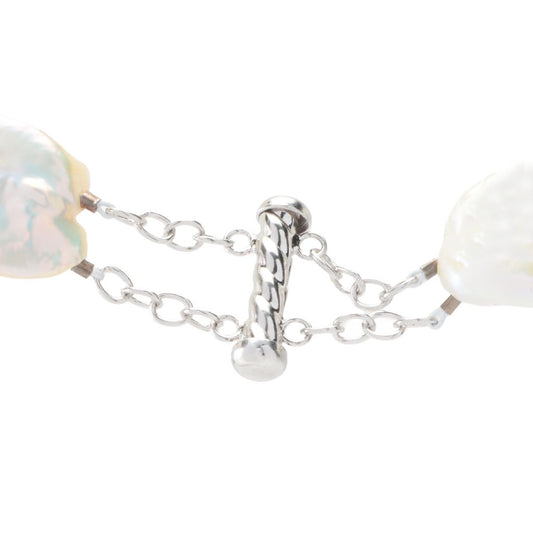 Far East Jewelry 19-22mm Freshwater Cultured Coin Pearl Strand Necklace