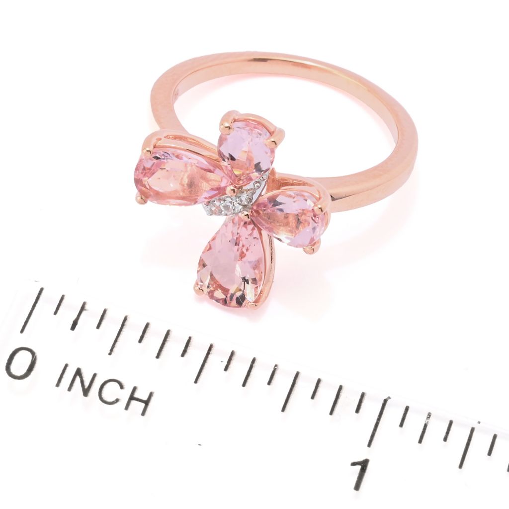 Gem Treasures 1.98ctw Pink Morganite & Zircon Butterfly Ring
