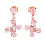 Gem Treasures 3.44ctw Pink Morganite & Zircon Butterfly Earrings