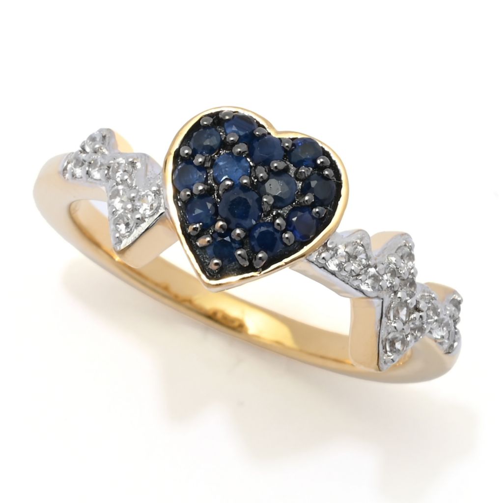 Gem Treasures Emerald & White Zircon Heartbeat Ring