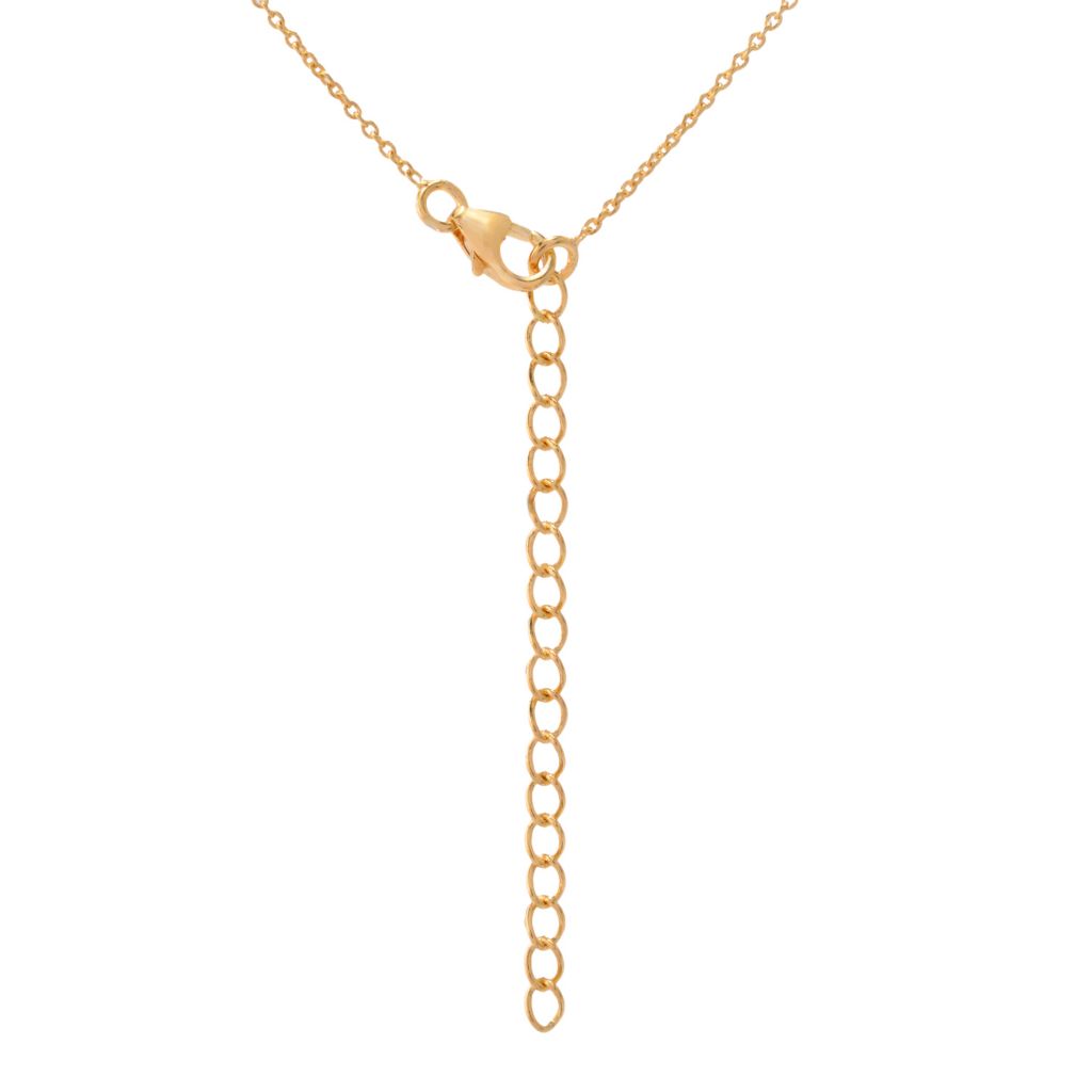 18K Gold Plated 2.77ctw Baguette Multi Gemstone Pendant w/ Chain