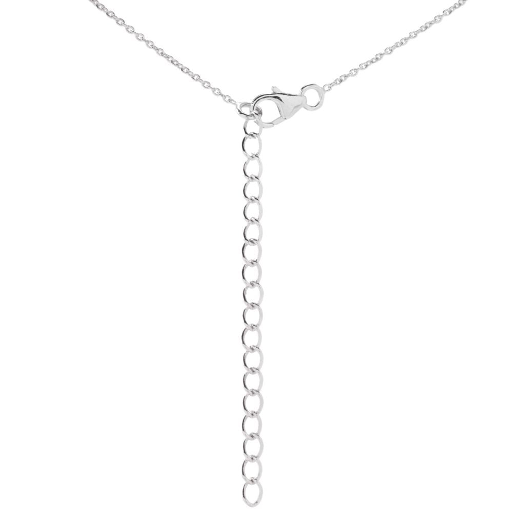 Sterling Silver 23mm Triangle Pink Drusy & Gem Pendant w/ Chain