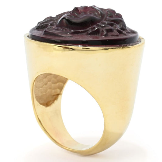 Tagliamonte 18K Gold Plated 24x8.5mm Medusa Venetian Glass Cameo Ring