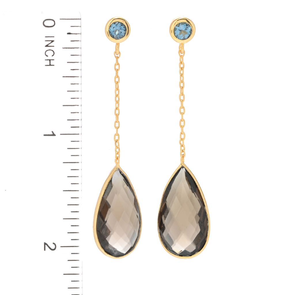 14K Gold Plated Choice of Pear Shape Quartz Drop Earrings