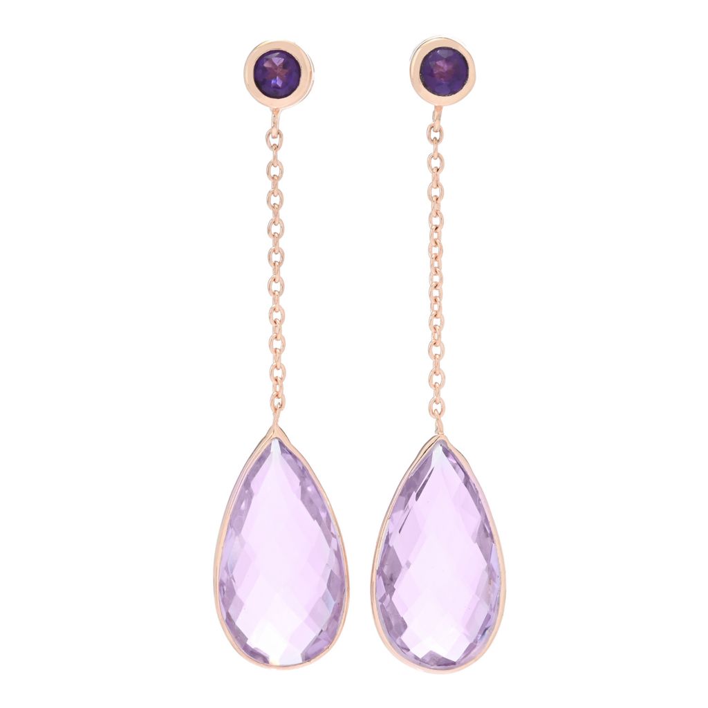 14K Gold Plated Choice of Pear Shape Quartz Drop Earrings