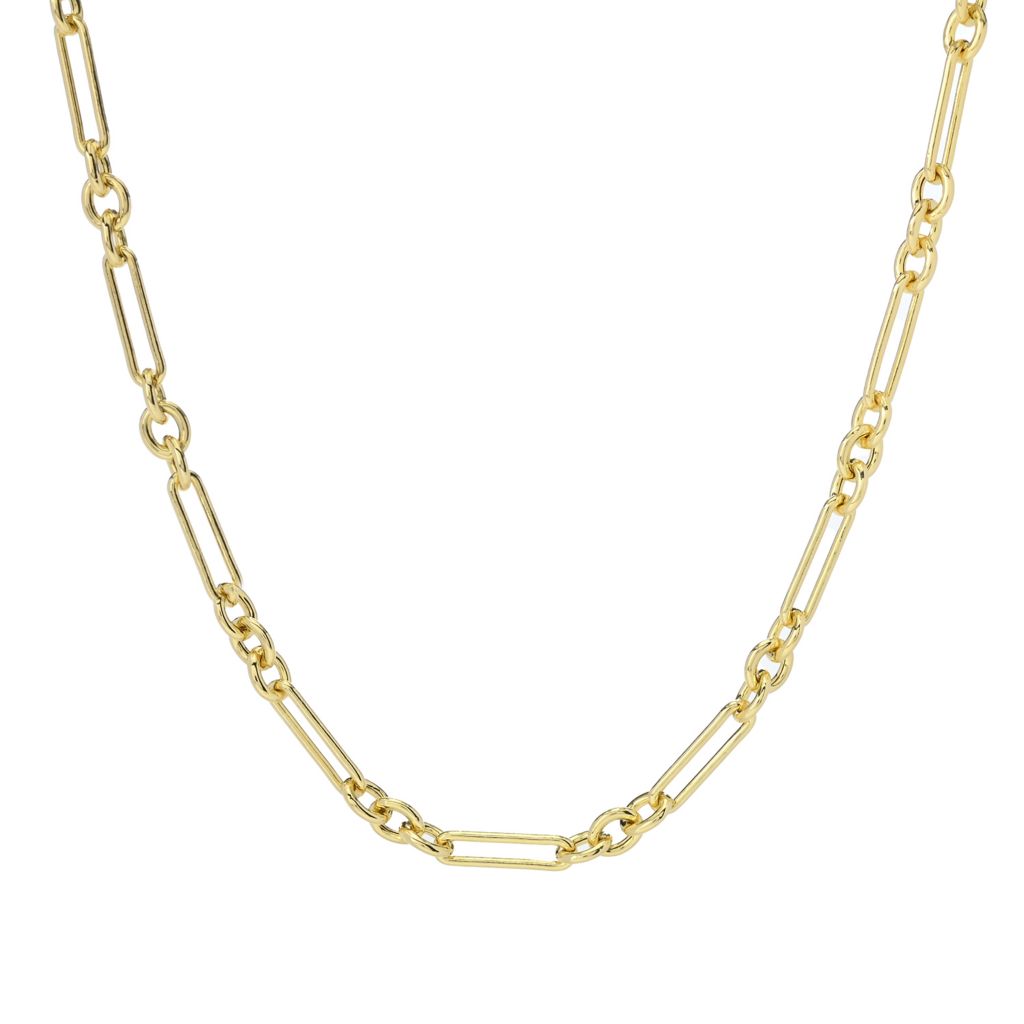 Toscana Italiana 18K Gold Plated 18" Alternating Link Necklace