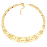 Toscana Italiana 18K Gold Plated Graduated Greek Key Link Necklace