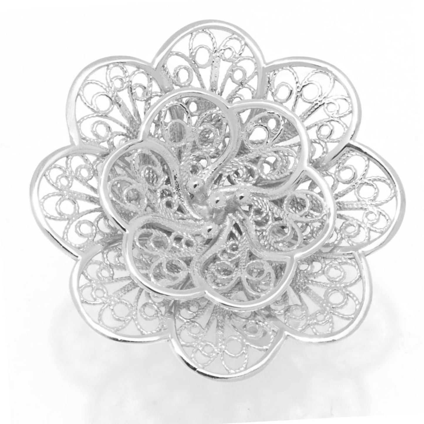Passport to Turkey Sterling Silver Filigree Flower Ring