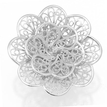 Passport to Turkey Sterling Silver Filigree Flower Ring