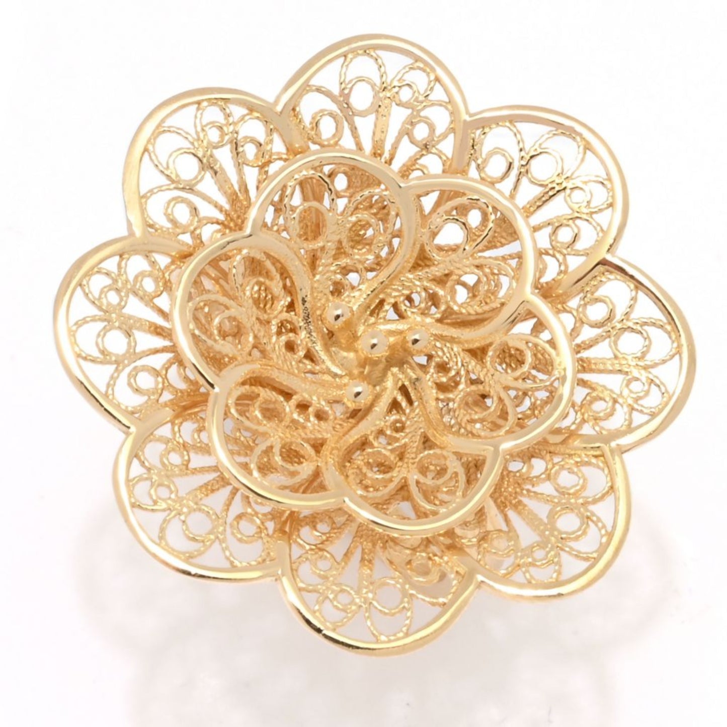 Passport to Turkey Sterling Silver Filigree Flower Ring