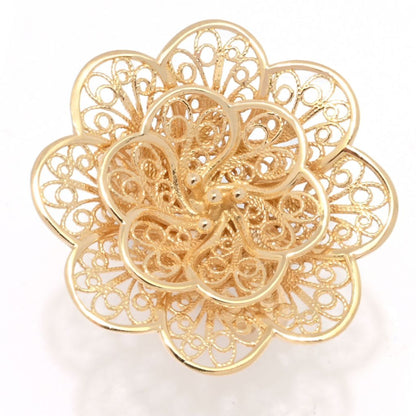 Passport to Turkey Sterling Silver Filigree Flower Ring