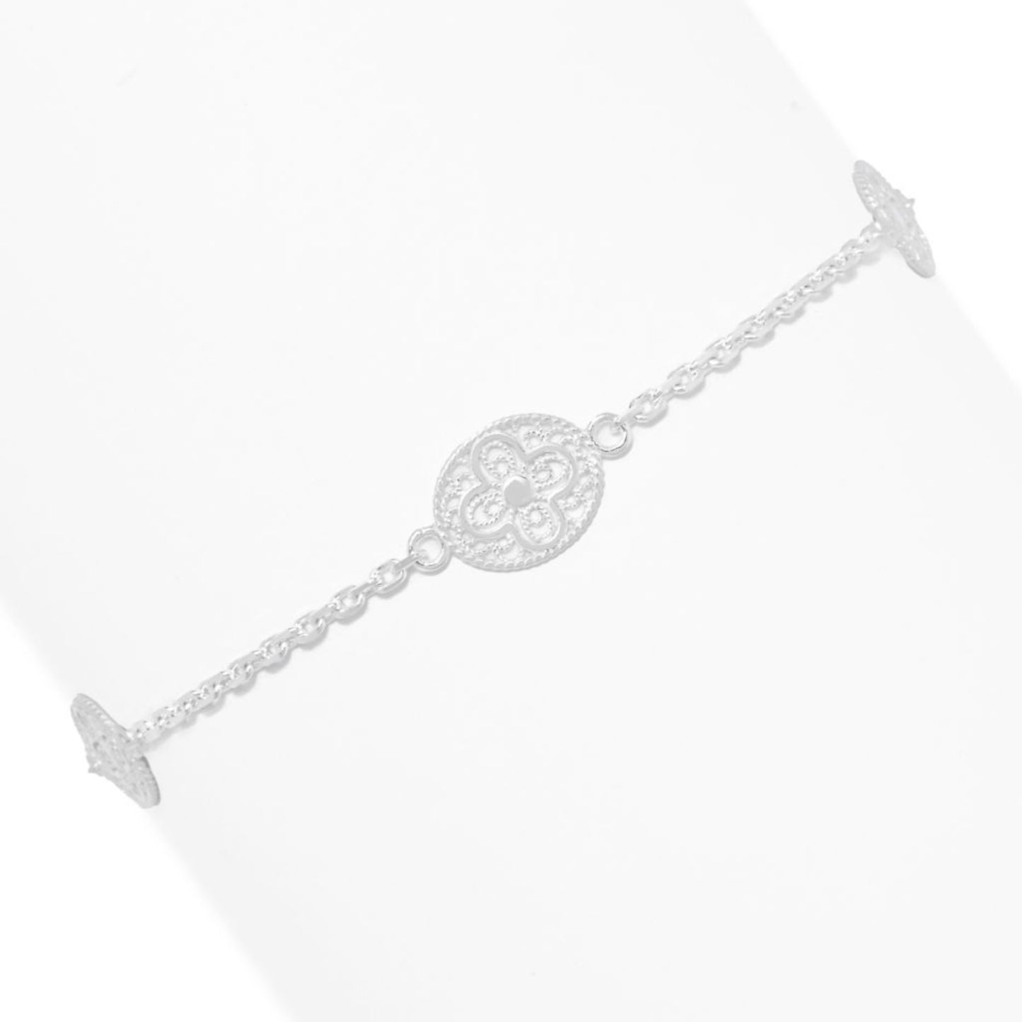 Passport to Turkey Sterling Silver Filigree Station Bracelet