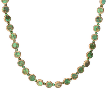 Southwest Elements Sterling Silver Choice of Gemstone Coin & Gem Bead Necklace