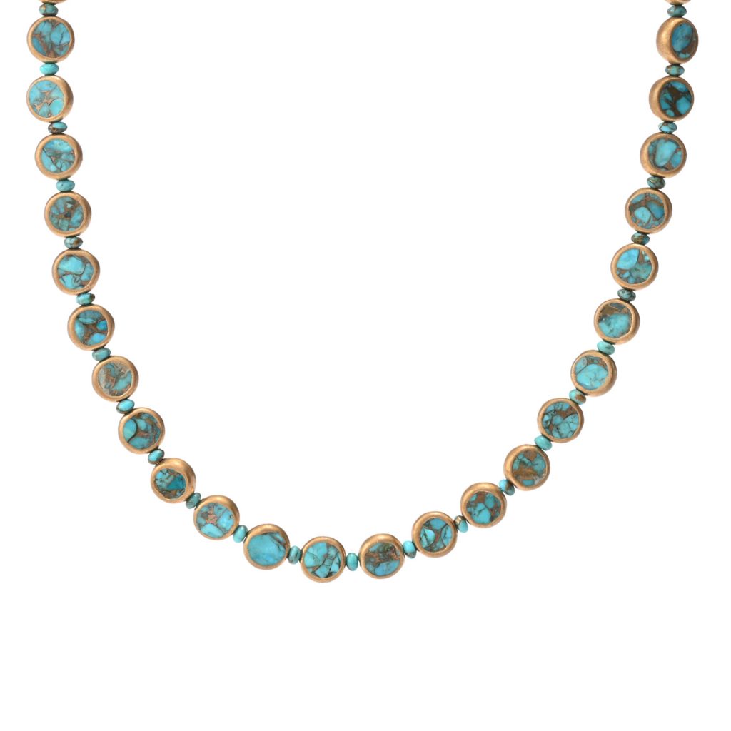 Southwest Elements Sterling Silver Choice of Gemstone Coin & Gem Bead Necklace