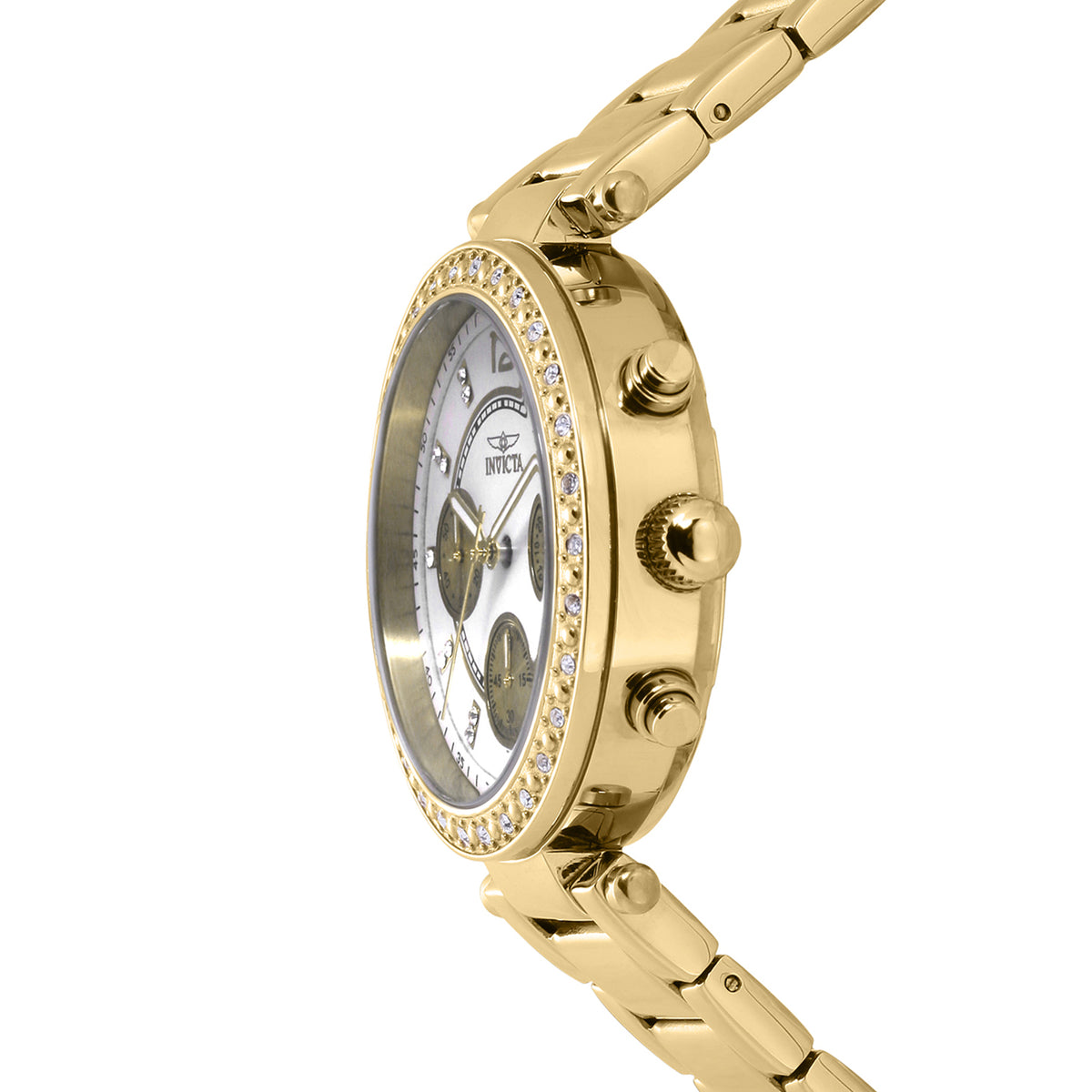 Invicta Women's 36mm Angel Quartz Chronograph Crystal Bezel Bracelet Watch