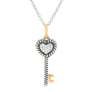 Peace Jewelers 18K Vermeil 0.20ctw Lab Grown Diamond Key Pendant w/ Chain
