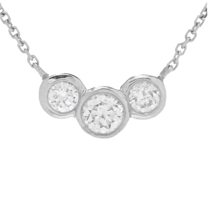 Morris & David 14K Gold 3-Stone Bezel-Set Diamond Necklace