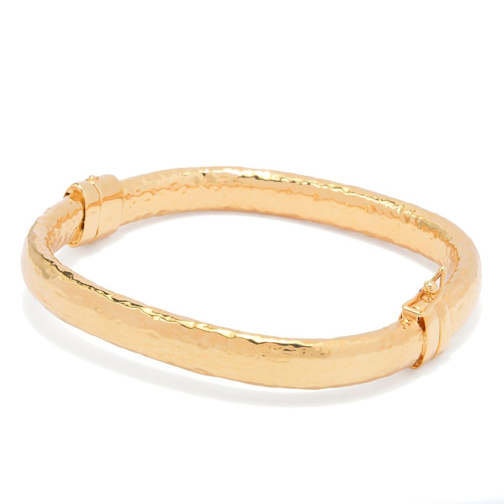 Toscana Italiana 18K Gold Plated Hammered Bangle Bracelet
