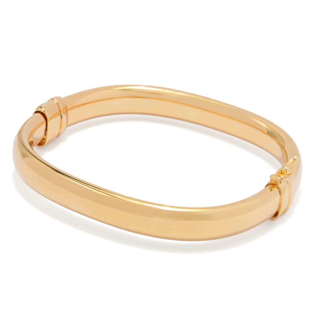 Toscana Italiana 18K Gold Plated Polished Hinged Bangle Bracelet
