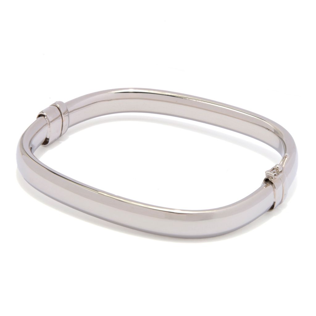 Toscana Italiana 18K Gold Plated Polished Hinged Bangle Bracelet