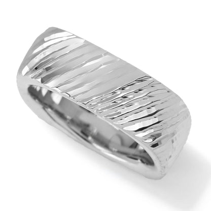 Toscana Italiana 18K Gold Specialty Finish Square Band Ring