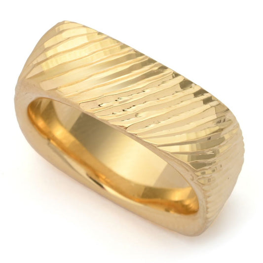 Toscana Italiana 18K Gold Specialty Finish Square Band Ring