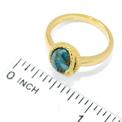 Passport to Egypt 18K Gold Plated Choice of 9x7mm Oval Gem Snake Wrap Ring