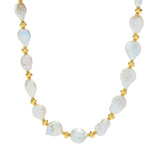18K Gold Plated 13.5-15.5mm Keshi Cultured Pearl Necklace