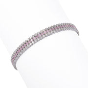Brilliante Sterling Silver 5.22 DEW Simulated Diamond Bolo Bracelet